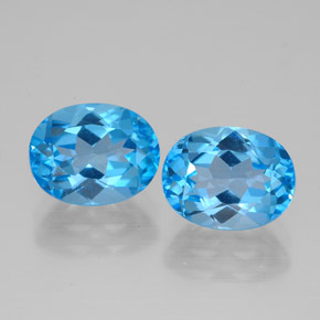 Pedras preciosas de topázio azul natural de  ct, corte oval, VVS