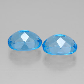 Pedras preciosas de topázio azul natural de  ct, corte oval, VVS