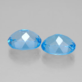 Pedras preciosas de topázio azul natural de  ct, corte oval, VVS