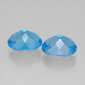 Pedras preciosas de topázio azul natural de  ct, corte oval, VVS