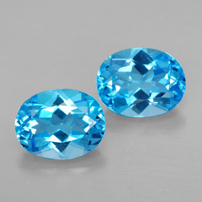 Pedras preciosas de topázio azul natural de  ct, corte oval, VVS
