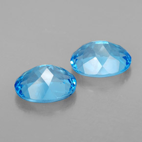 Pedras preciosas de topázio azul natural de  ct, corte oval, VVS
