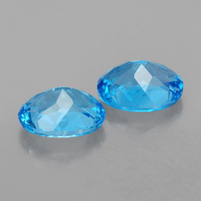 Pedras preciosas de topázio azul natural de  ct, corte oval, VVS