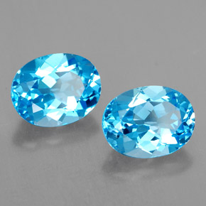 Pedras preciosas de topázio azul natural de  ct, corte oval, VVS