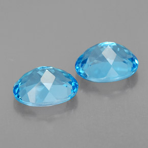 Pedras preciosas de topázio azul natural de  ct, corte oval, VVS