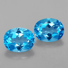 Pedras preciosas de topázio azul natural de  ct, corte oval, VVS