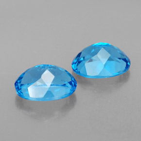 Pedras preciosas de topázio azul natural de  ct, corte oval, VVS