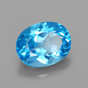Topázio azul natural 2,51ct, corte oval, VVS