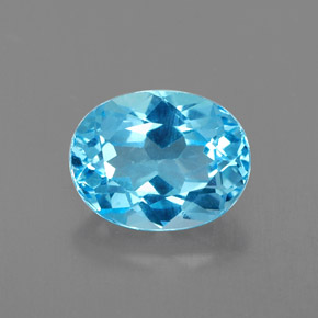 Topázio azul natural 2,51ct, corte oval, VVS