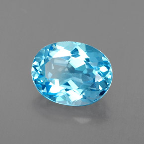 Topázio azul natural 2,51ct, corte oval, VVS