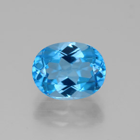 Topázio azul natural 2,71ct, corte oval, VVS