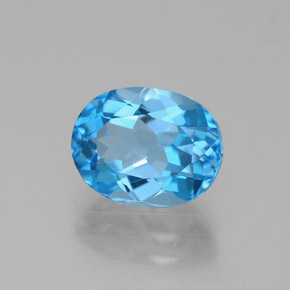 Topázio azul natural 2,71ct, corte oval, VVS