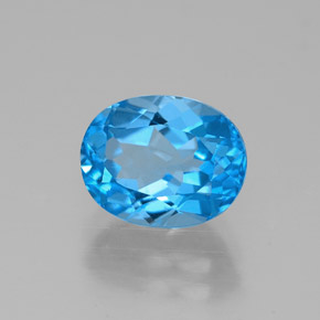 Topázio azul natural 2,69ct, corte oval, VVS