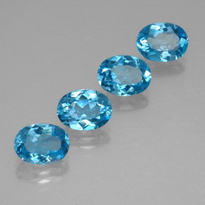 Pedras preciosas de topázio azul natural de  ct, corte oval, VVS