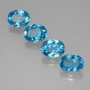 Pedras preciosas de topázio azul natural de  ct, corte oval, VVS