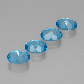 Pedras preciosas de topázio azul natural de  ct, corte oval, VVS