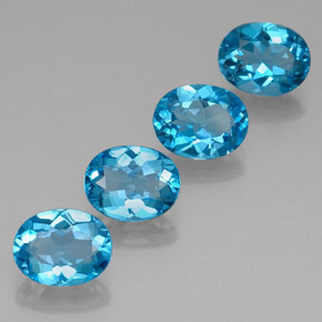 Pedras preciosas de topázio azul natural de  ct, corte oval, VVS