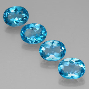 Pedras preciosas de topázio azul natural de  ct, corte oval, VVS
