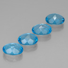 Pedras preciosas de topázio azul natural de  ct, corte oval, VVS