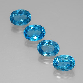 Pedras preciosas de topázio azul natural de  ct, corte oval, VVS