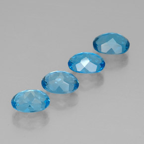 Pedras preciosas de topázio azul natural de  ct, corte oval, VVS