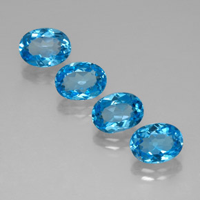 Pedras preciosas de topázio azul suíço natural de  ct, corte oval, VVS