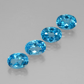 Pedras preciosas de topázio azul natural de  ct, corte oval, VVS