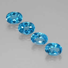 Pedras preciosas de topázio azul natural de  ct, corte oval, VVS