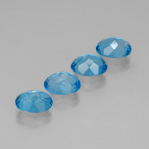 Pedras preciosas de topázio azul natural de  ct, corte oval, VVS