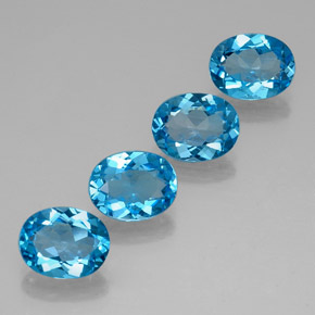 Pedras preciosas de topázio azul natural de  ct, corte oval, VVS