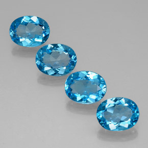 Pedras preciosas de topázio azul natural de  ct, corte oval, VVS