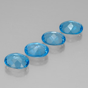 Pedras preciosas de topázio azul natural de  ct, corte oval, VVS
