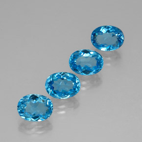 Pedras preciosas de topázio azul natural de  ct, corte oval, VVS