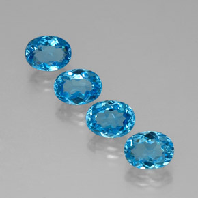 Pedras preciosas de topázio azul natural de  ct, corte oval, VVS