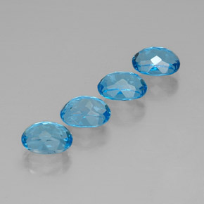 Pedras preciosas de topázio azul natural de  ct, corte oval, VVS