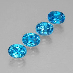 Pedras preciosas de topázio azul natural de  ct, corte oval, VVS