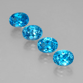 Pedras preciosas de topázio azul natural de  ct, corte oval, VVS