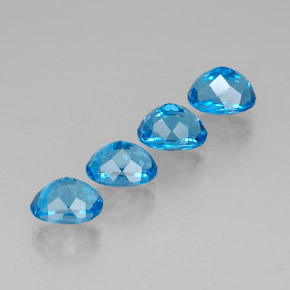 Pedras preciosas de topázio azul natural de  ct, corte oval, VVS