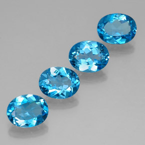 Pedras preciosas de topázio azul natural de  ct, corte oval, VVS