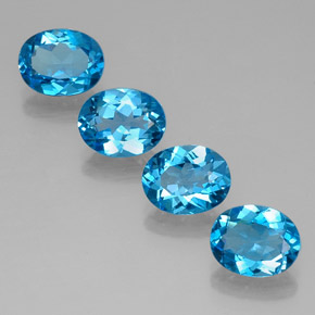 Pedras preciosas de topázio azul natural de  ct, corte oval, VVS