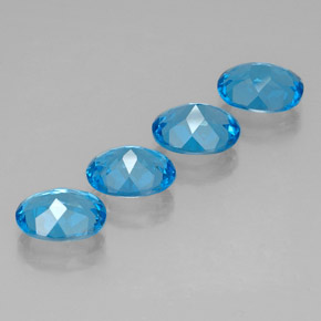 Pedras preciosas de topázio azul natural de  ct, corte oval, VVS