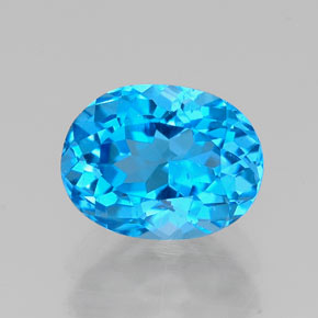 Topázio azul natural 1,79ct, corte oval, VVS-VS