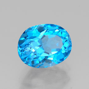 Topázio azul natural 1,79ct, corte oval, VVS-VS