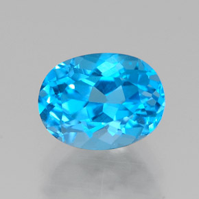 Topázio azul natural 1,80ct, corte oval, VVS
