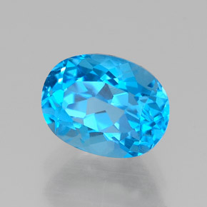 Topázio azul natural 1,80ct, corte oval, VVS