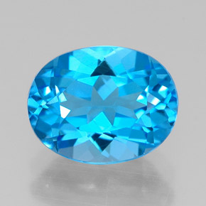 Topázio azul natural 2,41ct, corte oval, VVS