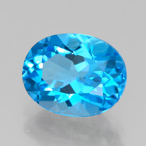 Topázio azul natural 2,41ct, corte oval, VVS
