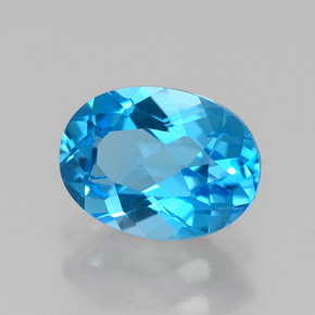 Topázio azul natural 1,53ct, corte oval, VVS