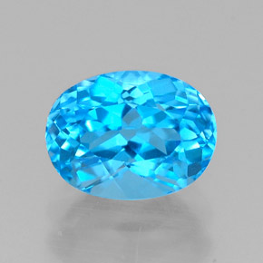 Topázio azul natural 1,95ct, corte oval, VVS