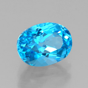 Topázio azul natural 1,95ct, corte oval, VVS